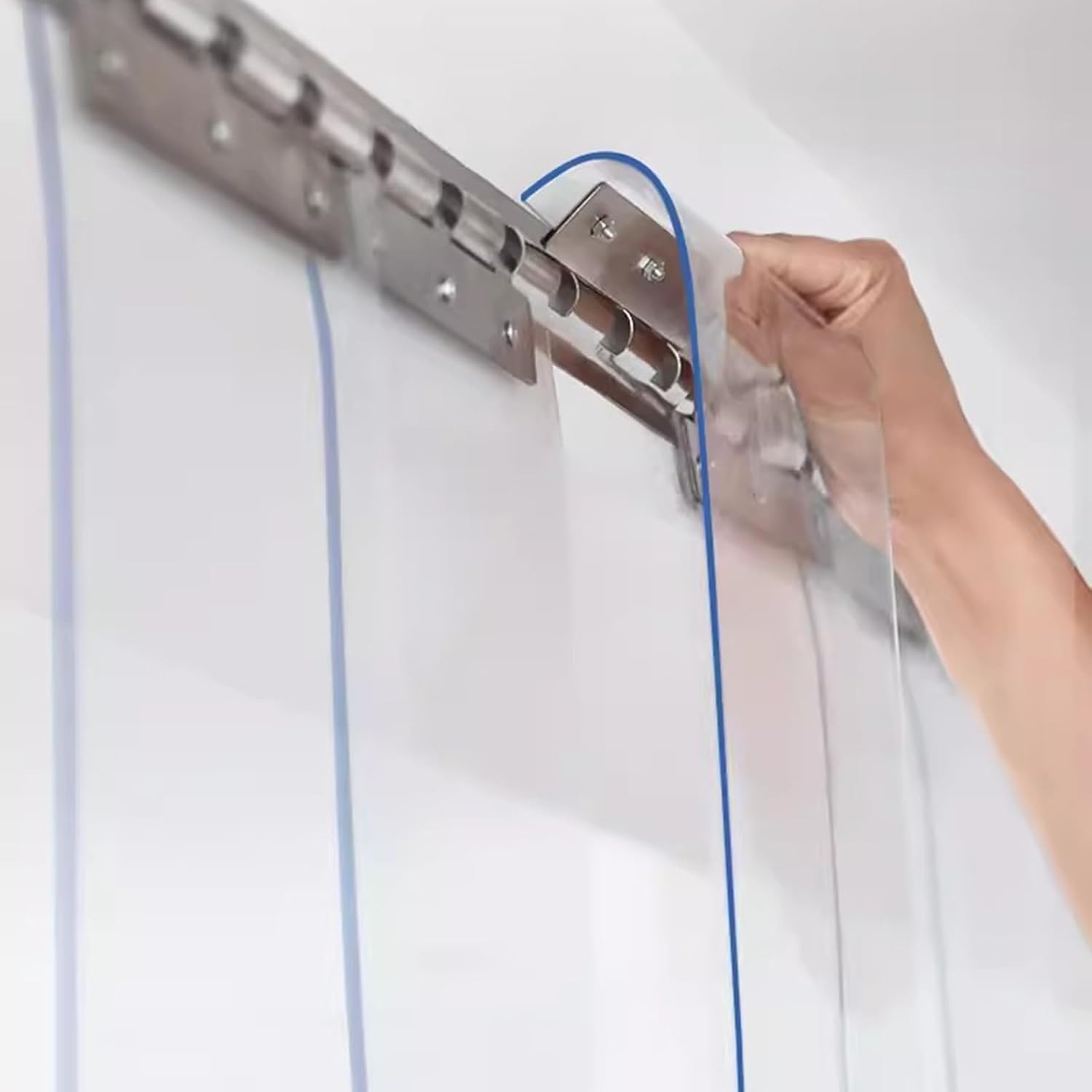 Plastic Strip Door Curtain Clear PVC Curtain Strips Wind and Sound Insulation for Pavilions, Gardens, and Cold Storage Rooms (Color : Clear, Size : 195x90cm)