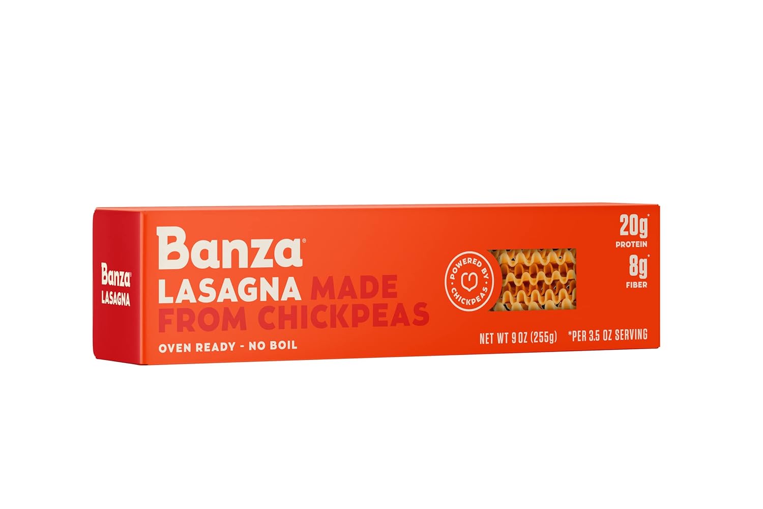 Banza Chickpea Lasagna Pasta Sheets, 8oz Pack of 6 - 23g Protein, Gluten-Free, 30% Fewer Carbs