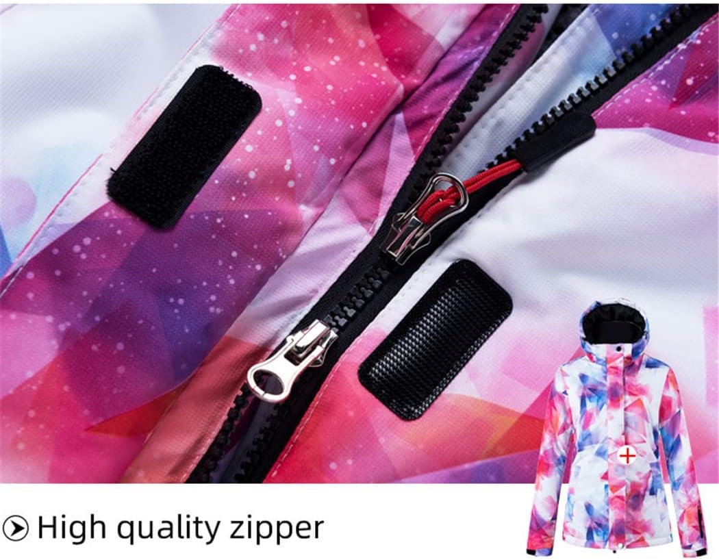 Haitpant Women's Colorful Snow Suit Wear Snowboard Winter Waterproof Outdoor Ski Jacket and Strap Pants Bibs