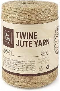 IDEA HOME Juteschnur Natur, 250m x 1.2mm Bastelschnur & Dekoschnur, Natürliches Jutegarn für Garten, Geschenkverpackung, Büro & DIY-Projekte