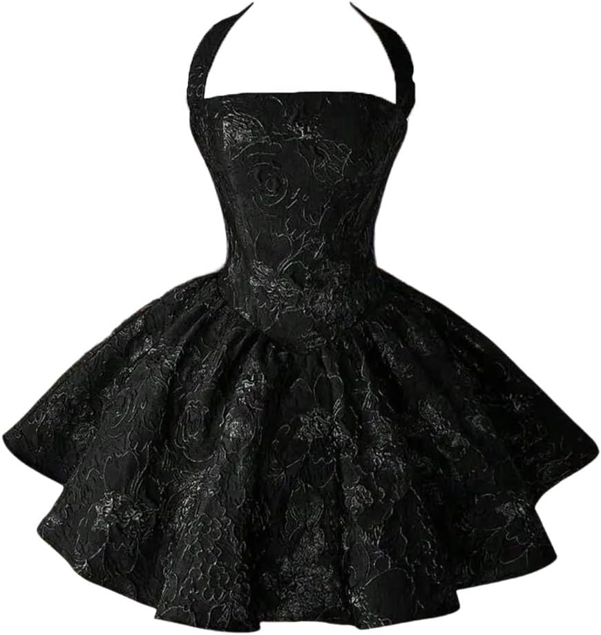 Women's Textured Backless A Line Mini Gown