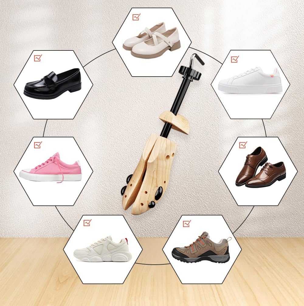 Wooden Shoe Stretcher, Shoe Trees for Men Women