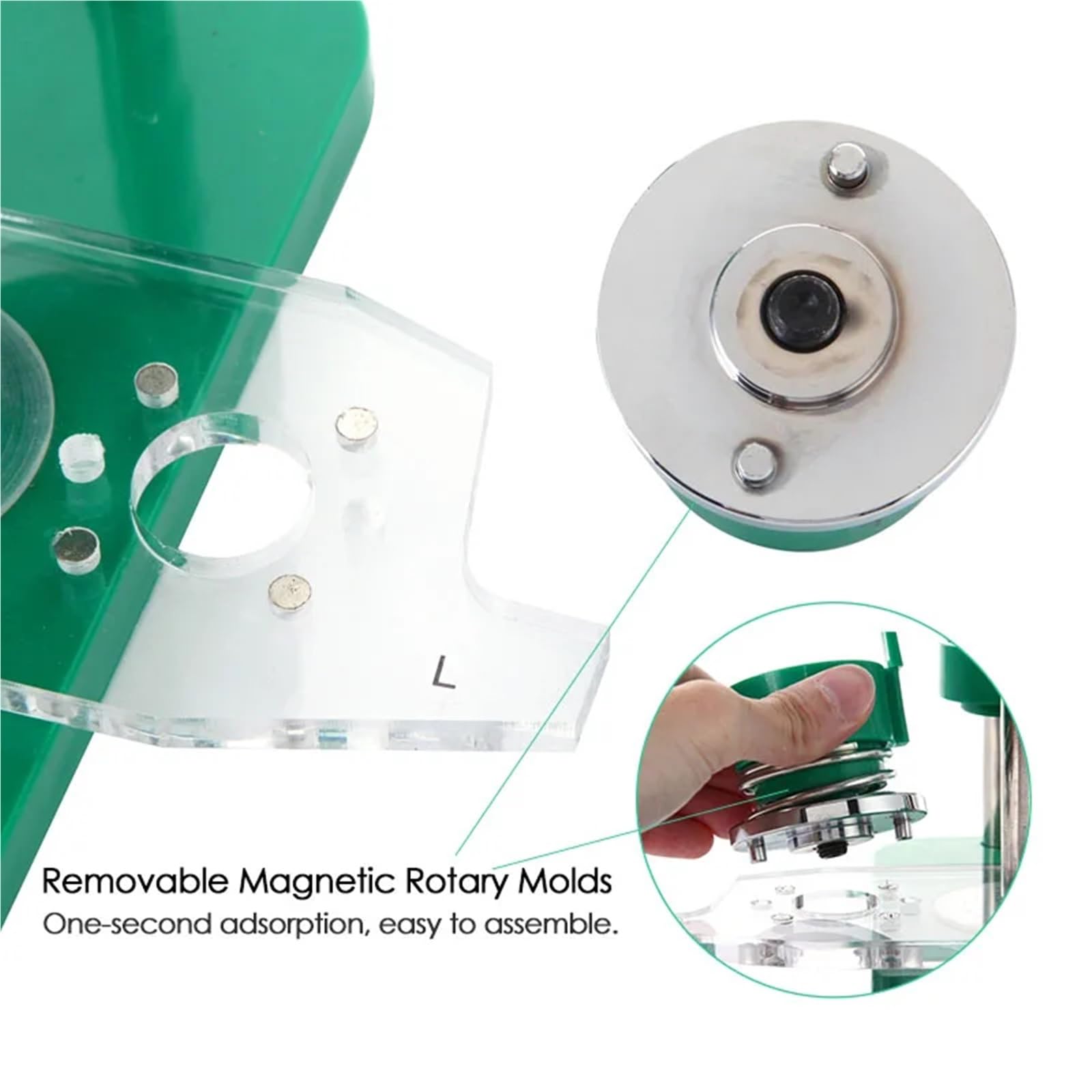 Button Maker Máquina para hacer botones Para molde magnético extraíble 25/32/44/58mm Para 100 juegos piezas Maquina Hacer Chapas(44mm Purple Set)