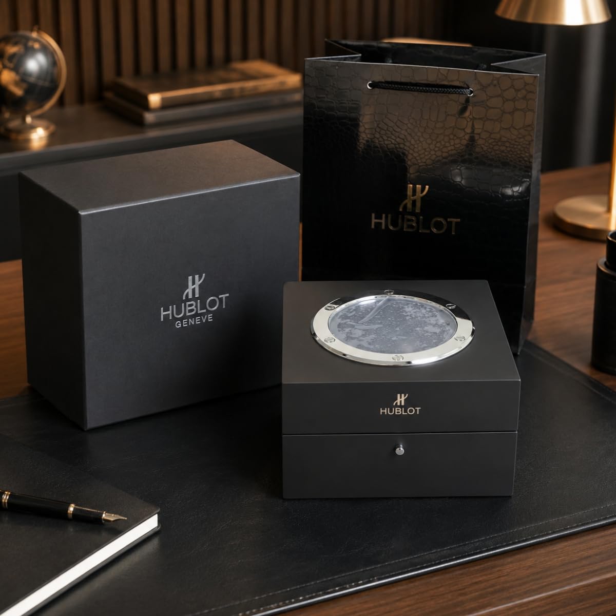 Scatola Orologio in Legno Massello Custodia Orologio Singola con Cuscino Morbido Coperchio Ribaltabile Finitura Brillante per Hublot Big Bang