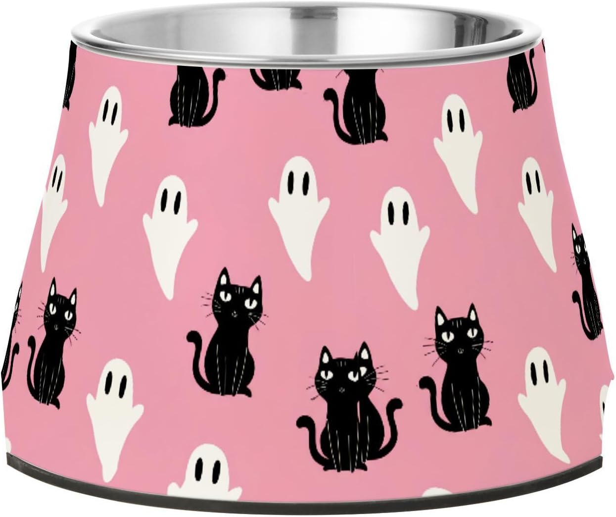 Cat Ghost Halloween Pet Bowl Elevated Dog Bowls with Stainless Steel, Raised Dog Bowl for Comfortable Feeding and Easy Cleaning, for Pets.23301051