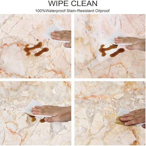 Miniatura 3 de Mantel ajustable de mármol, diseño de patrón de minas, fracturas naturales, impresión artística realista de superficie manchada, mantel impermeable,