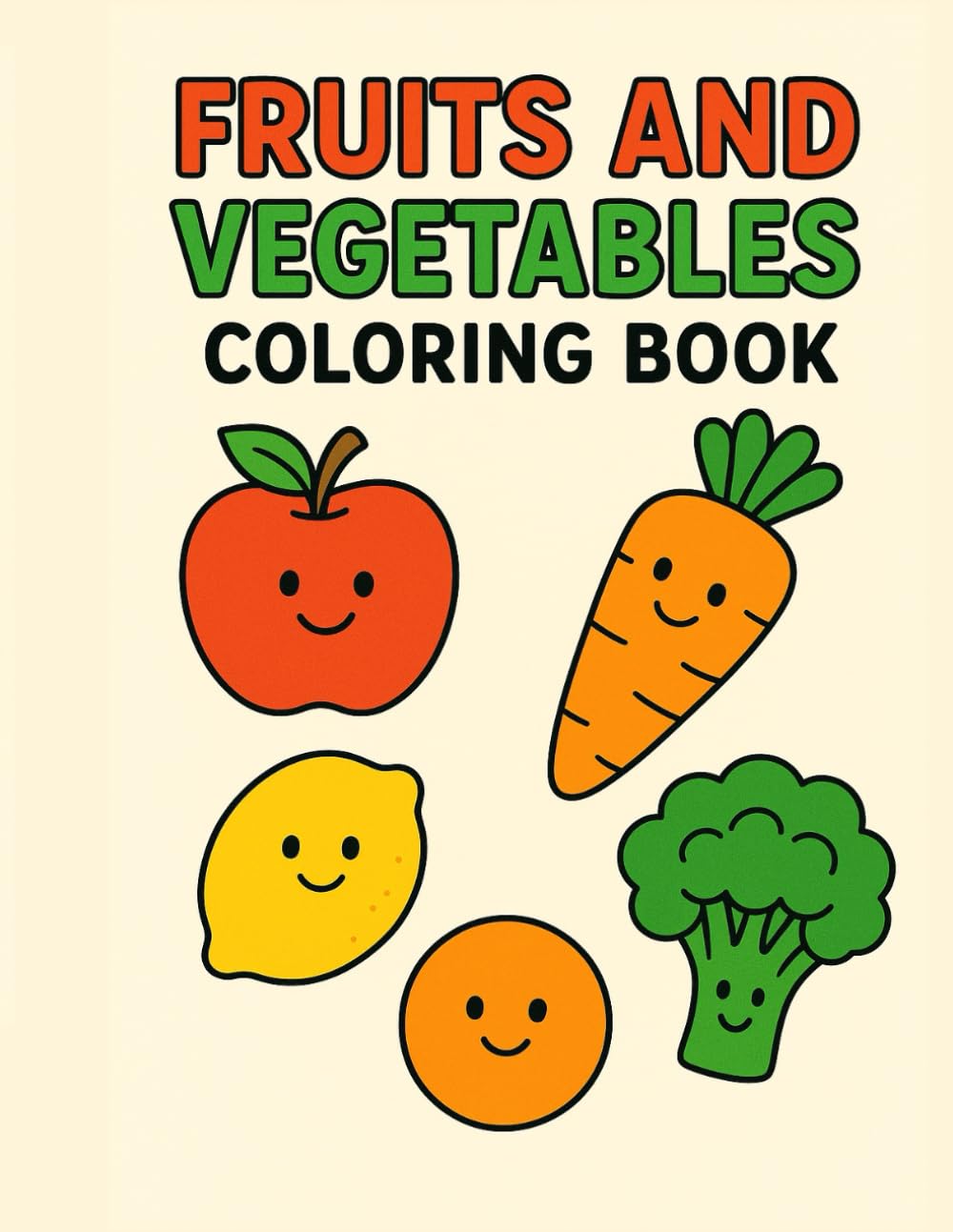 Fruits and vegetables coloring book