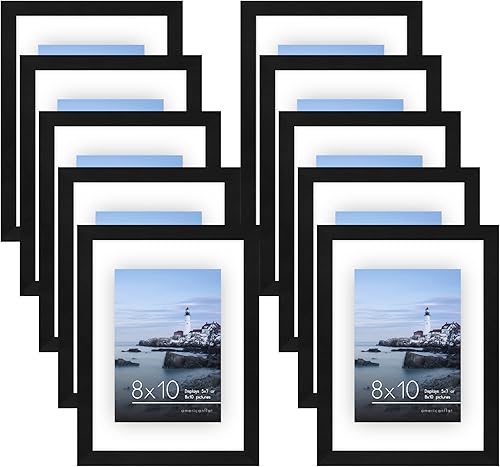 Miniatura 9 de Americanflat Portarretratos flotantes de 8 x 10 pulgadas, color negro, juego de 2 fotos de 5 x 7 o 4 x 6 pulgadas para efecto de marco flotante con