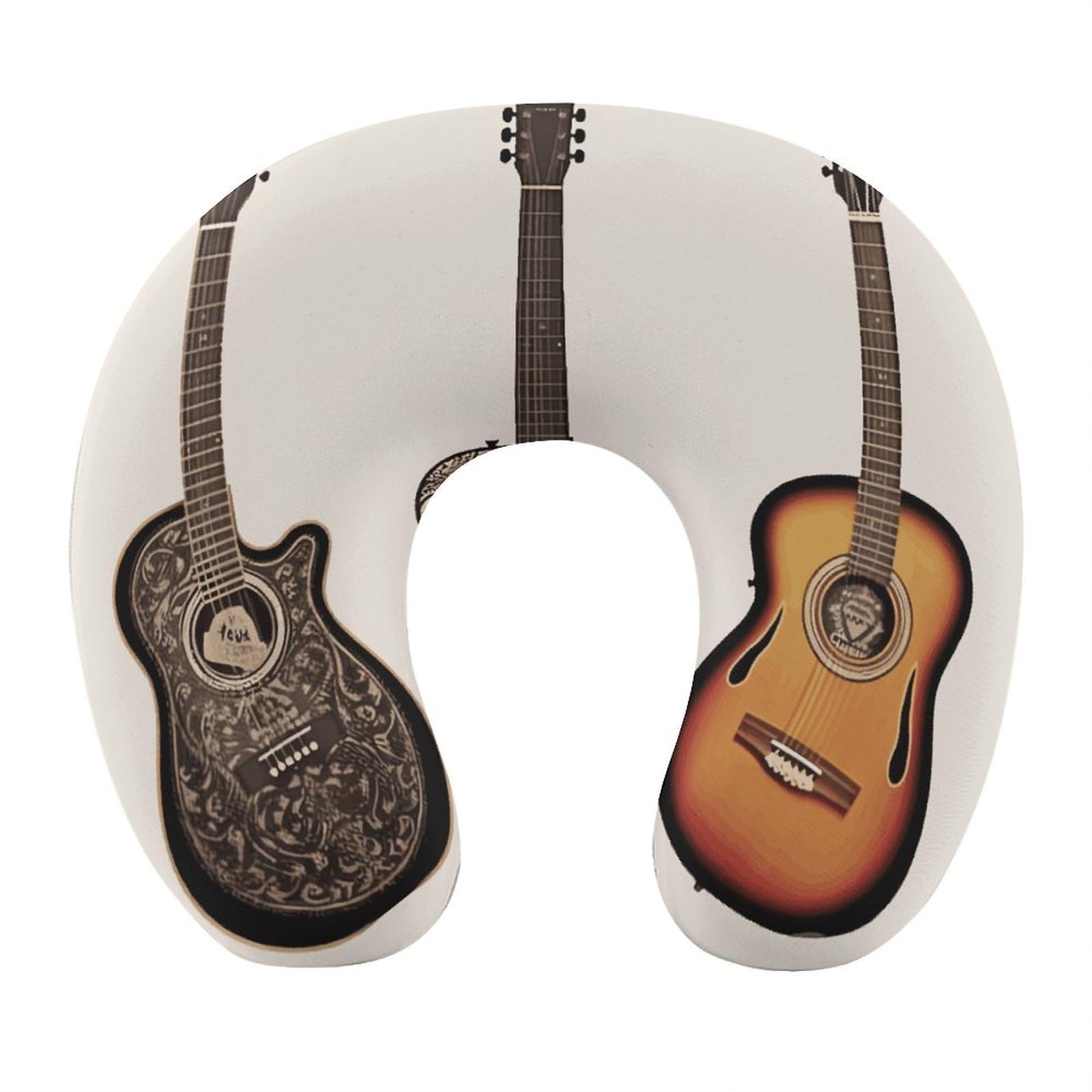 FekiLoot Guitar Travel Pillow,U Shaped Office Napping Pillow Support Neck and Head Comfortable Travel Neck Pillow U Shape Sleeping Essentials for Long Haul Flights