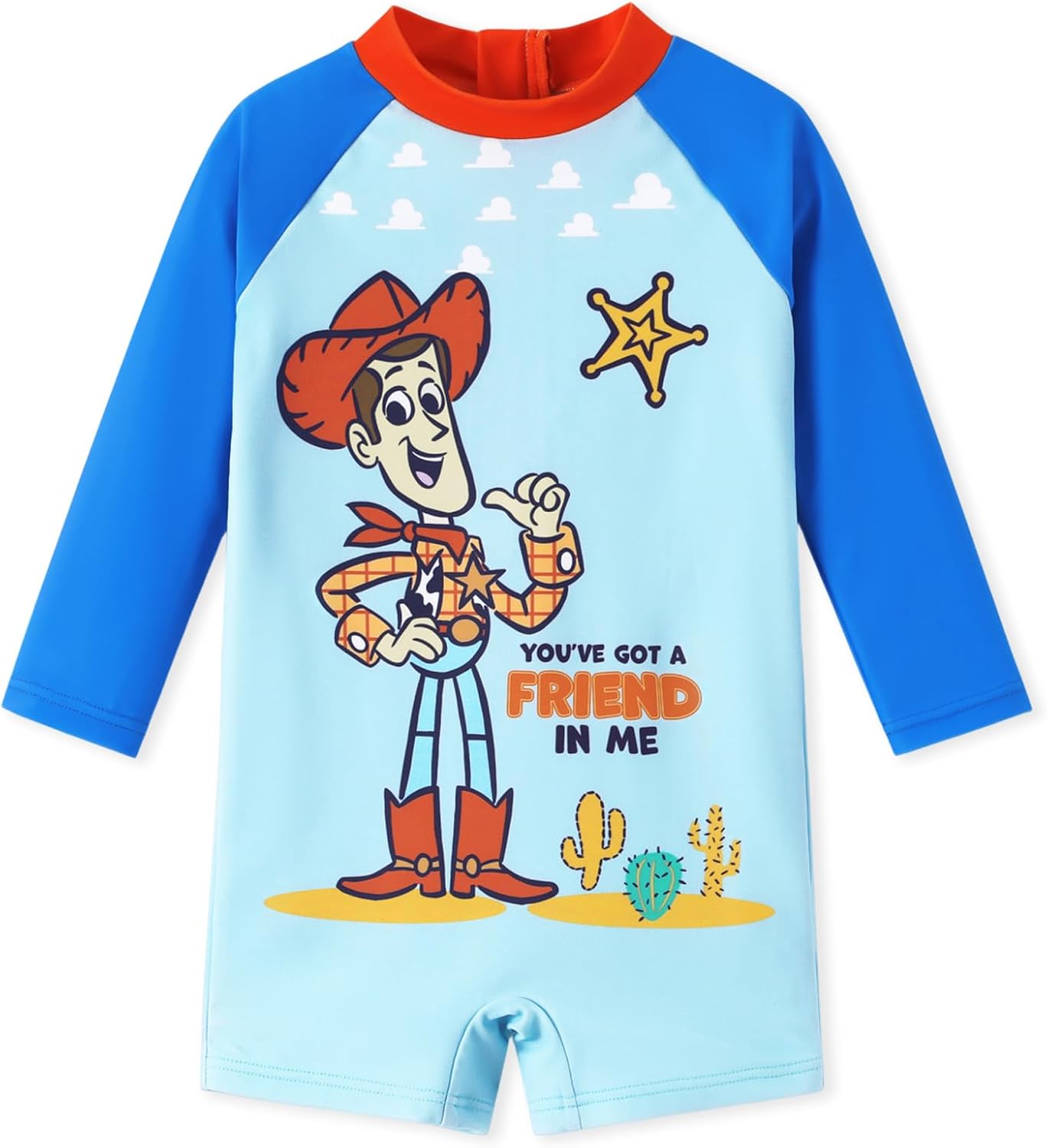 Disney Stitch Cars Spiderman Mickey Mouse Baby Boys Swimsuit Infant Toddler Boy Bathing Suit UPF 50+ Zipper Long Sleeves