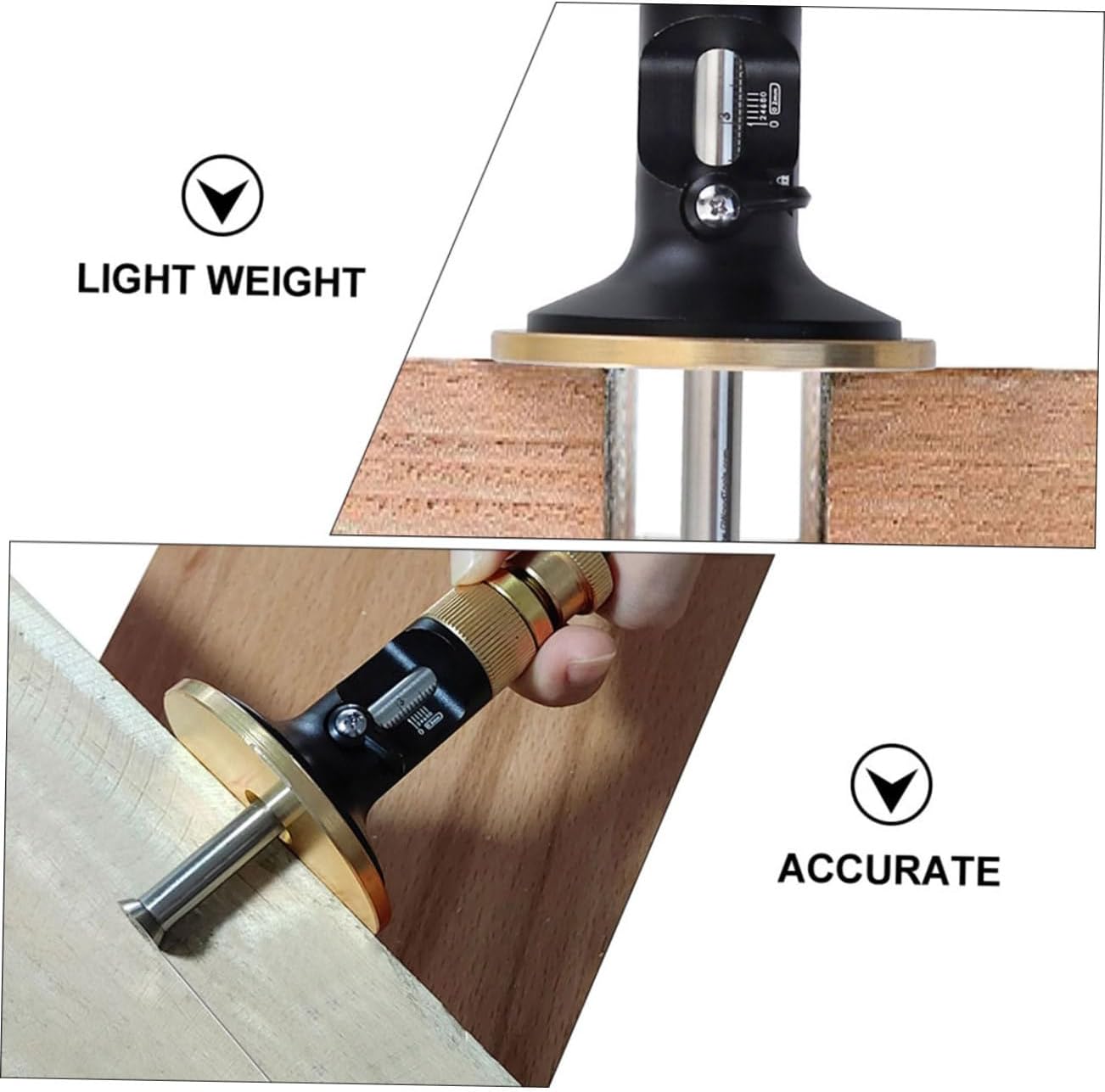 PartyKindom European-Type Woodworking Scriber Gauge with Carbide Blade, Fine-Tuning Parallel Marking Tool for Carpenter and Woodworking Layout, Precision Mortise Measuring Instrument