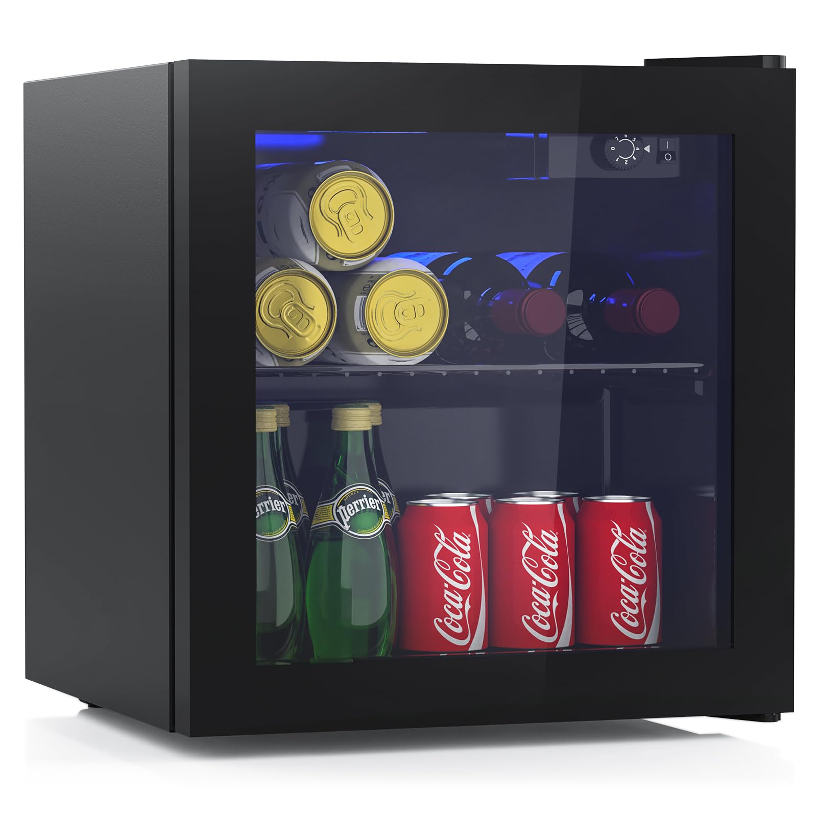 Advwin 36L Mini Bar Fridge Glass Door Mini Refrigerator Black