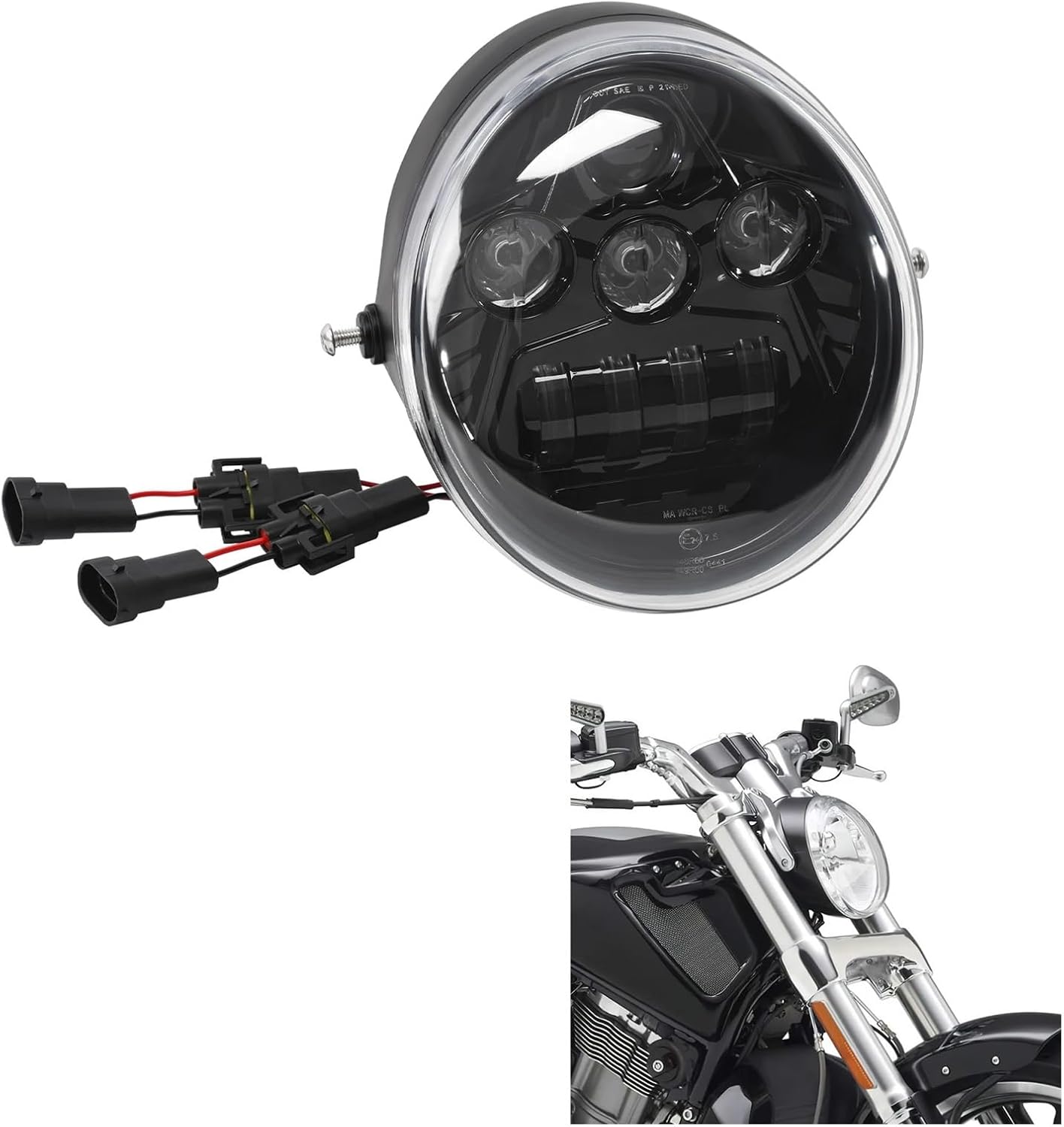 ヘッドライト 【ニワトリ】 オートバイ用ヘッドランプ 60W Vrod LED