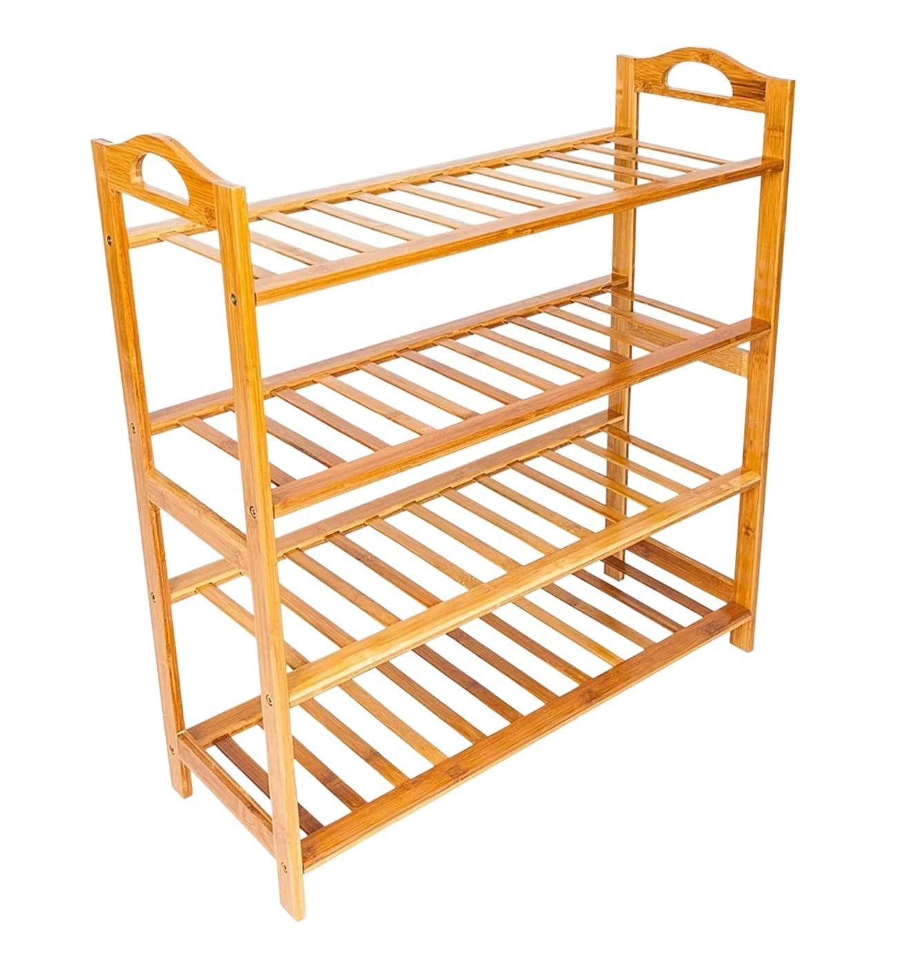 Étagère à chaussures en bambou 4 niveaux meuble de rangement