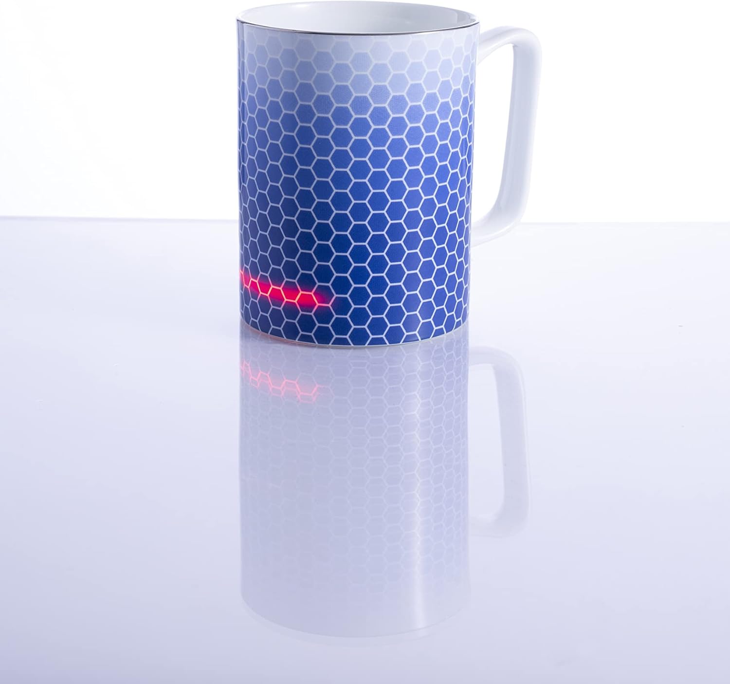 Glowstone Smart Mug - Fine Bone China, Dishwasher Safe, Luxurious Self-Heating, Wireless Powered, Hot Fully Automatic Heated Ceramic Coffee and Tea Cup - Honeycomb - Image 4