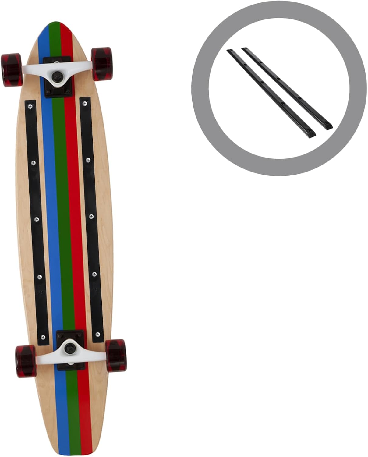Kisangel 2pcs Professional Skateboard Rib Bone Rails Wear-Resistant Plastic -Collision Rails Easy Installation for Enhanced Deck High-Temperature Resistant Skateboard Accessories