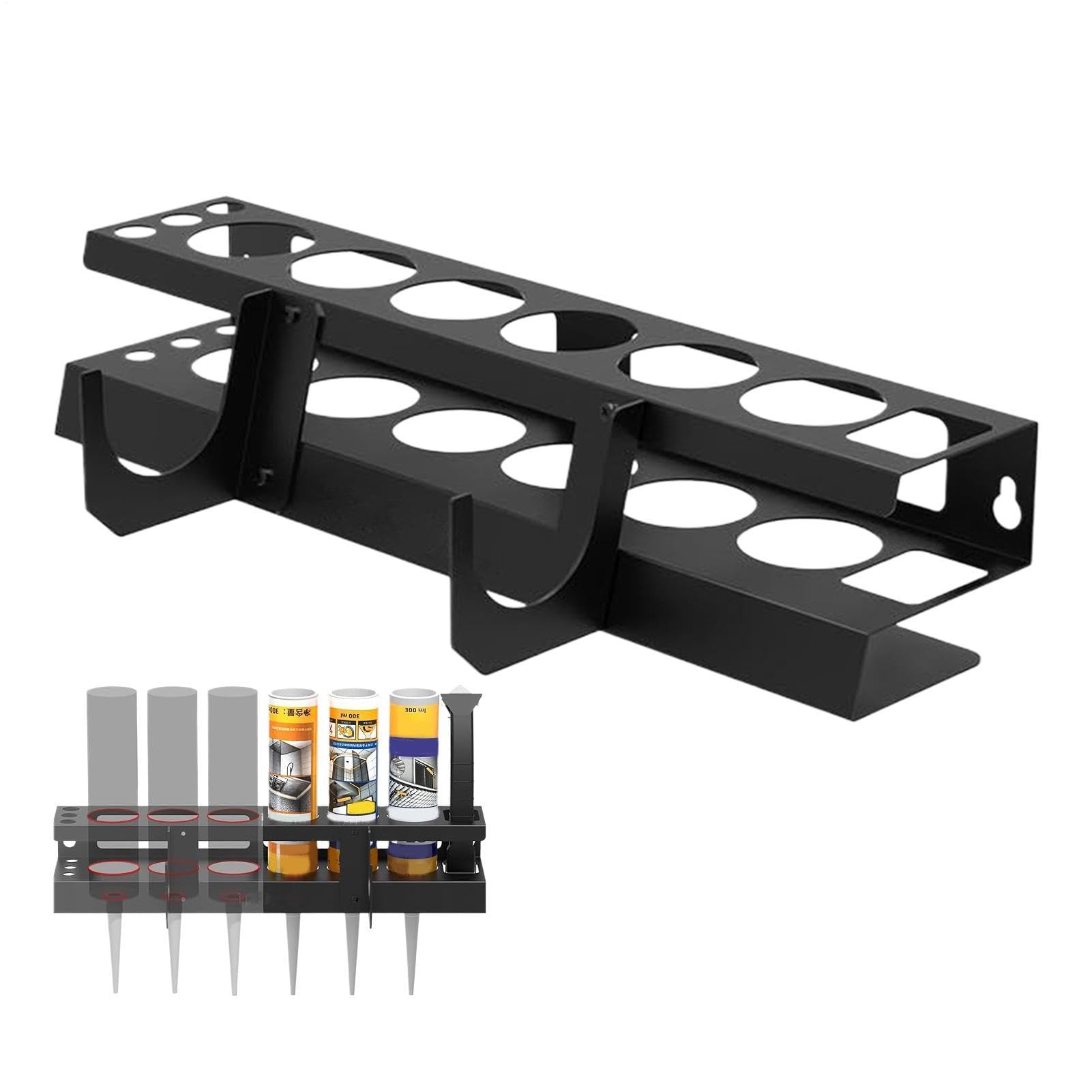 Organizer portabombolette spray Scaffale Portautensili Da Attrezzi Tubolari | Porta cartucce sigillanti da parete per in industria abitazione garage officina capanno magazzino deposito e industria