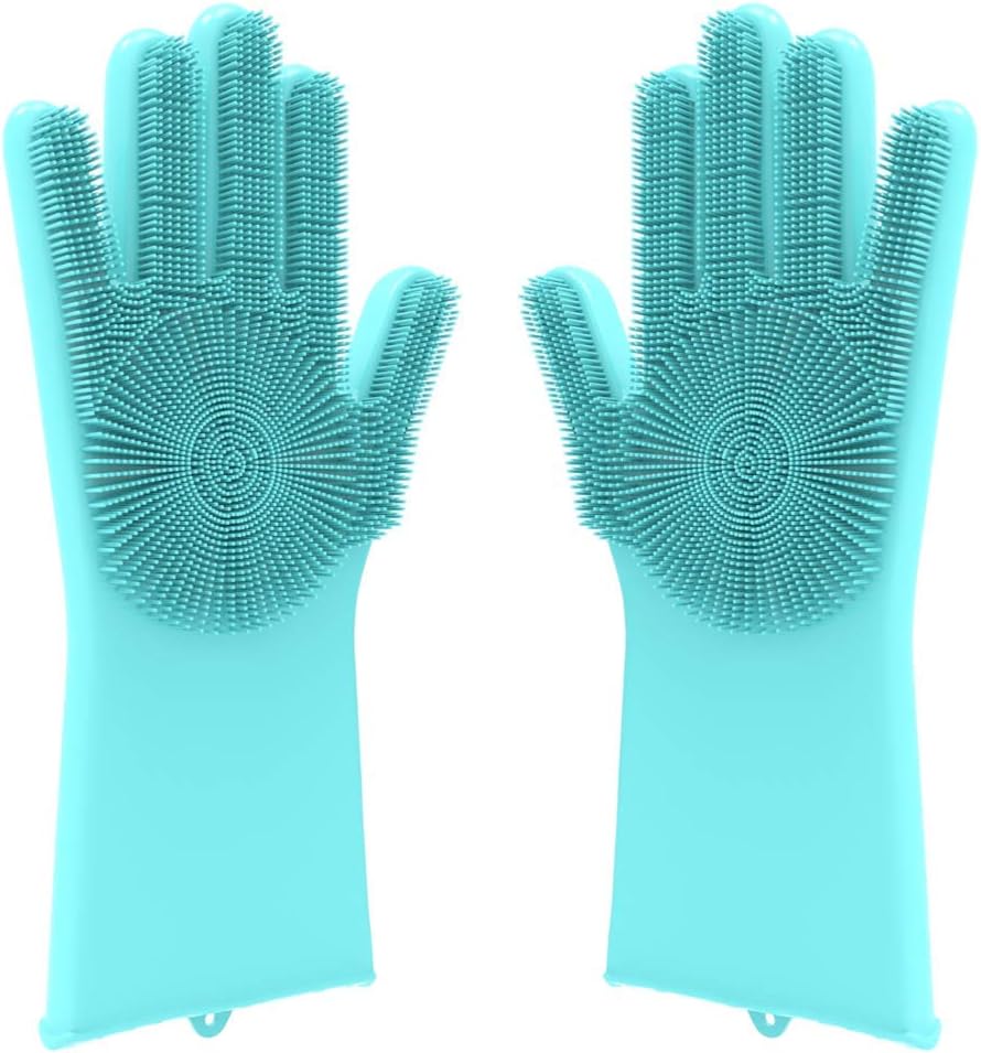 Desire Deluxe Magic Silicone Gloves Dishwashing Glove Scrubber for Washing Dish, Kitchen, Bathroom