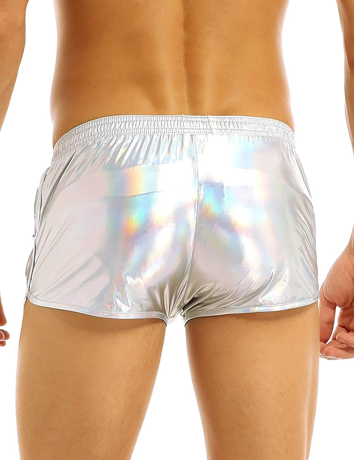 ZUYPSK Men's Boxer Shorts Underwear Holographic Metallic Low Rise Sport Loose Lounge Swim Trunks - Image 4