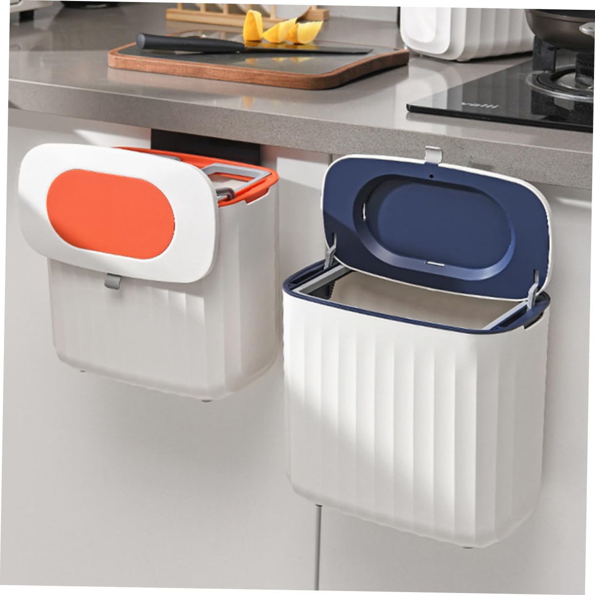 Wandmontierter Orange Küchenmülleimer Deckel mit L Kunststoff aus 8