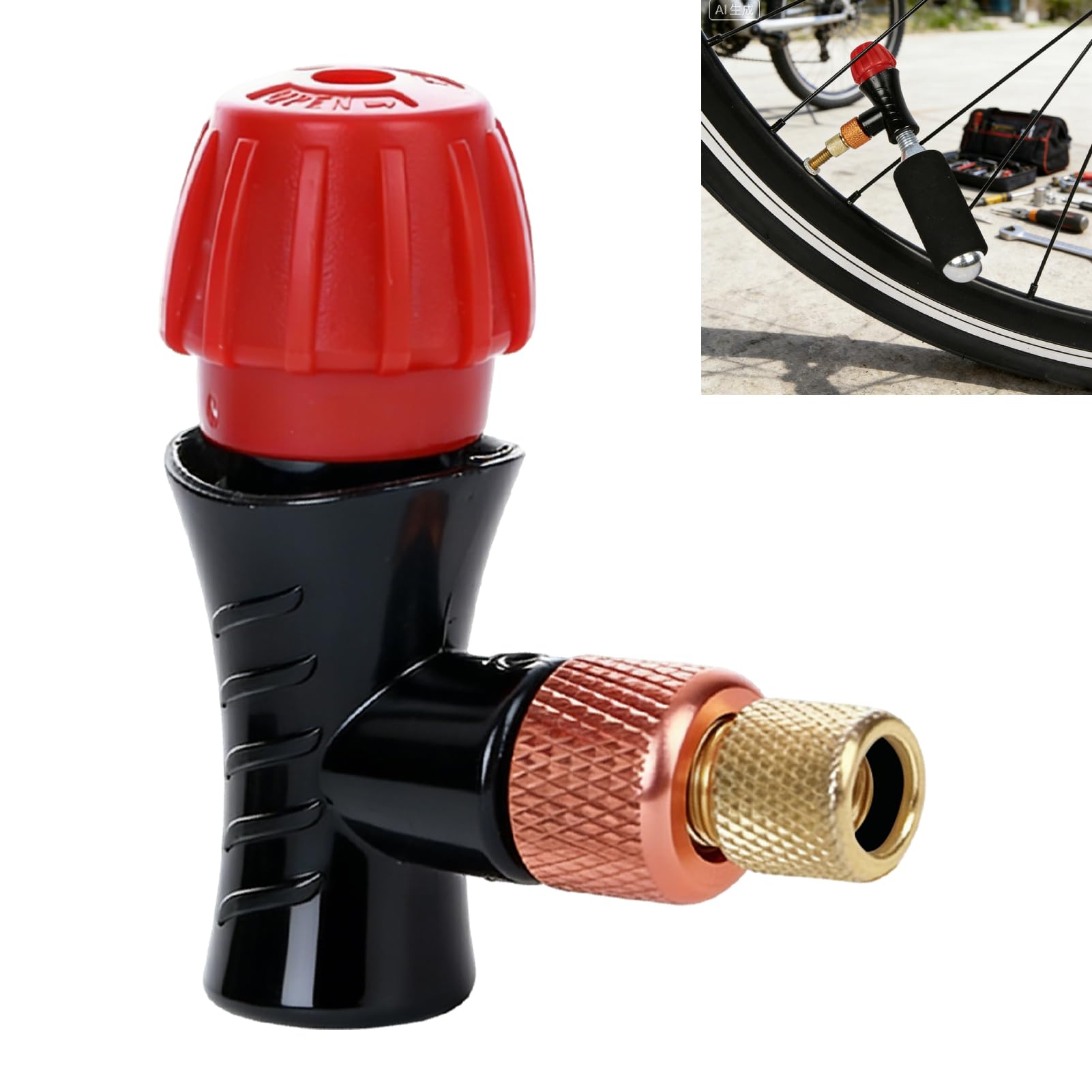 Gonfiatore CO2 Bicicletta Adattatore Valvola Presta Schrader Portatile Lega Alluminio MTB