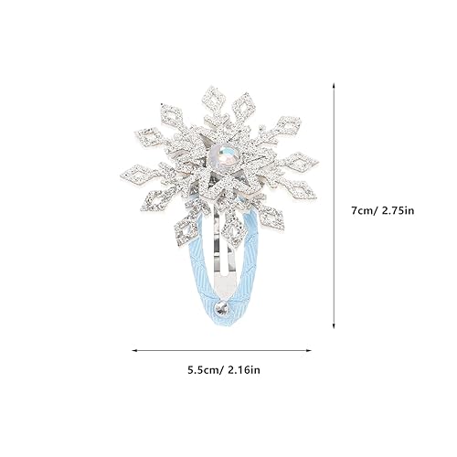 Miniatura 8 de minkissy 6 pinzas para el cabello con copos de nieve, pinzas para el cabello con diamantes de imitación de Navidad, pinzas para el cabello con pico