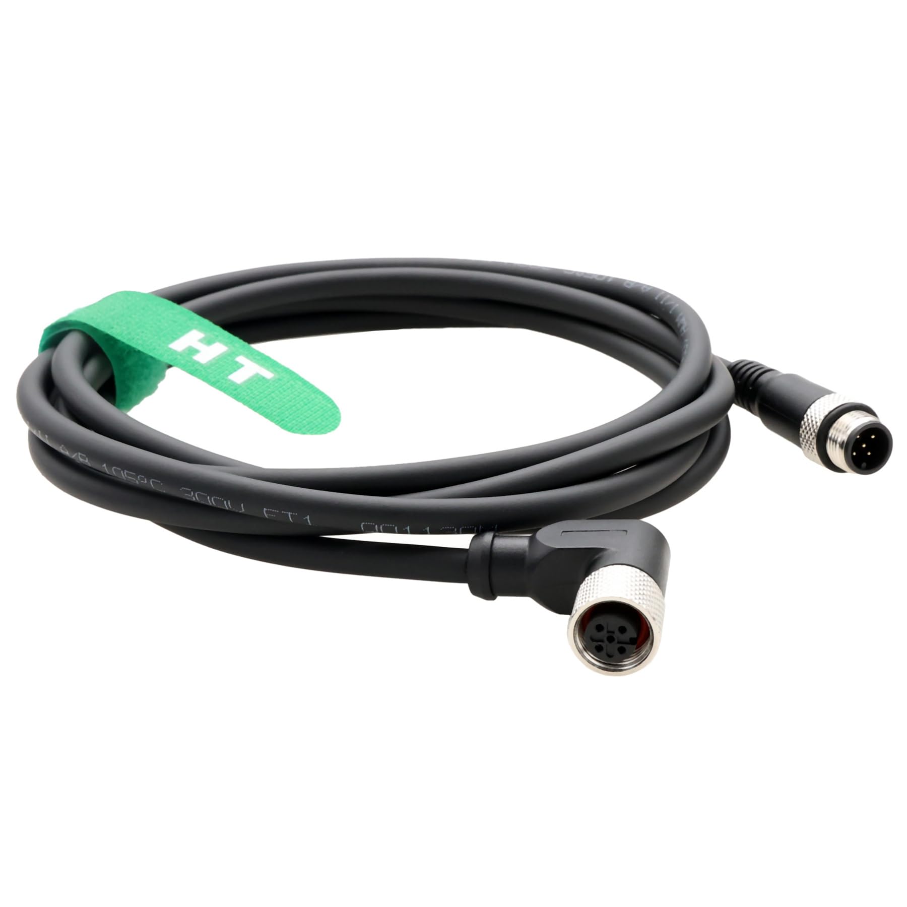 HangTon Câble d'alimentation M12 5 broches mâle vers 5 broches femelle à angle droit pour capteur d'actionneur industriel CAN Bus dispositif d'automatisation réseau DeviceNet IO Link Profibus 2 m