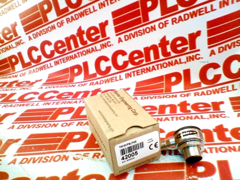 BANNER ENGINEERING TM18VP6LPQ8 (42005), 10-30 VDC, Complementary Output, Integral 4-PIN M12 QD, PNP, Polarized Reflective, TM18 Heavy-Duty Right Angle Sensor