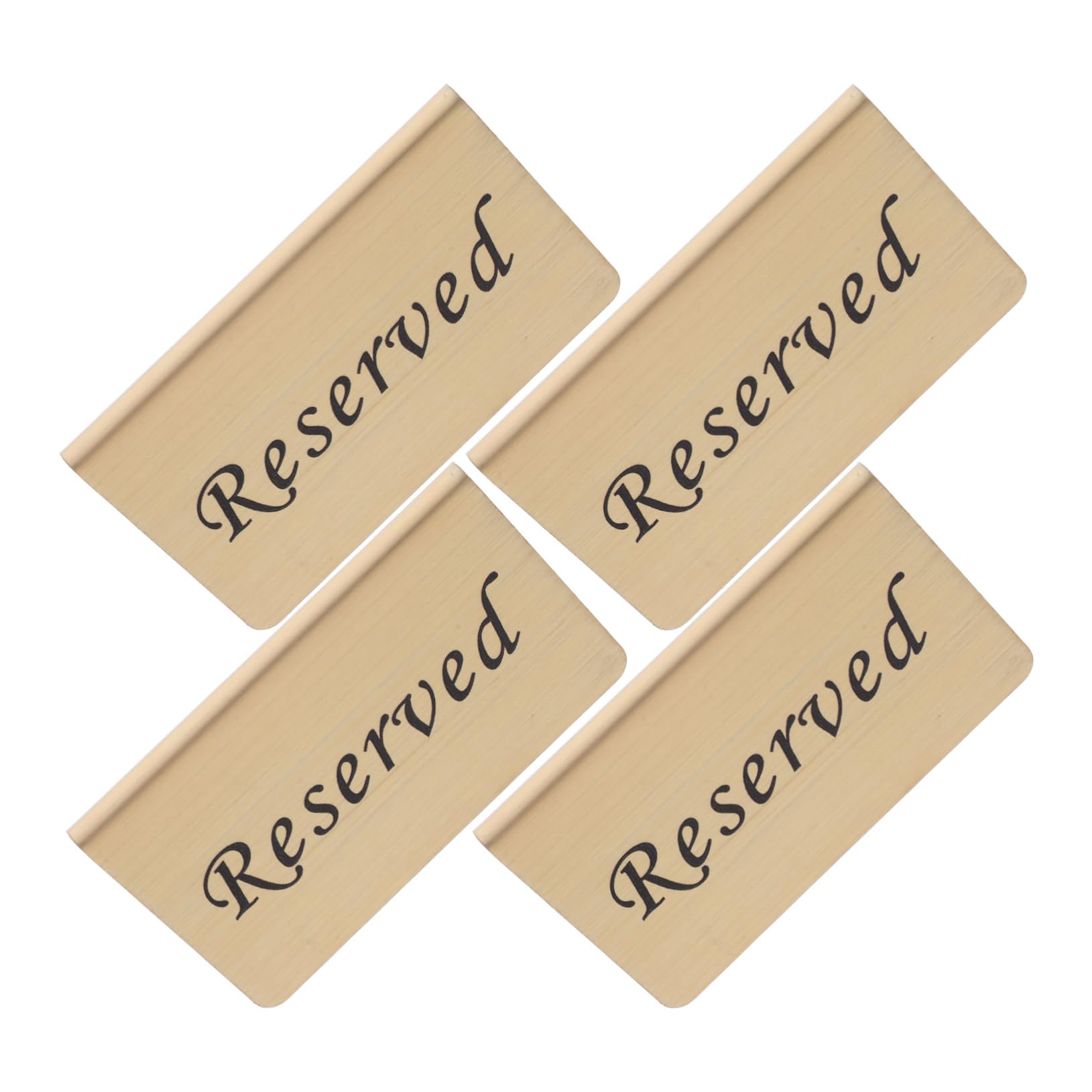 SOLUSTRE 4Pcs Reserved Table Signs Design for Weddings Restaurants and Events Reserved Display Stable Shape Stainless Steel Tent Sign