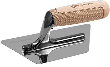 ROLLINGDOG Venetian Trowel - Mirror Polished 420 Stainless Steel Blade, Ergonomic Beech Handle for Decorative Finish and Polish,Plaster Finishing7.9inchX4.1inchX3.3inch | Mirror Polished 420 Stainless Steel Blade, Ergonomic Beech Handle