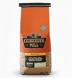 Fairhaven Mill Coarse Ground Whole Wheat Bread Flour - USDA Organic Certified and 100% Whole Grain - Rustic Texture for Artisan Loaves, Rolls, Pizza Crusts & Sourdough - USA Grown & Milled - 5 lbs Bag