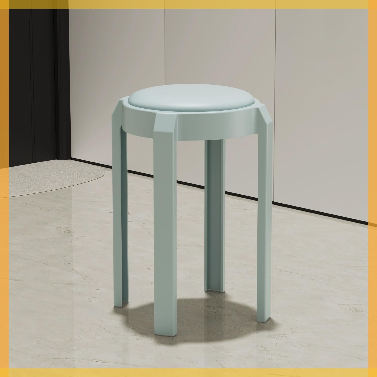 Tabourets en plastique de bar sans dos portables et empilables pour classe et patio