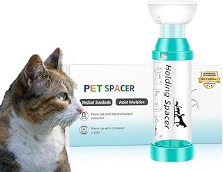 Cat Inhaler Spacer with Round Silicone Mask – Feline Aerosol Chamber for Cats with a Respiratory Condition (Includes 1 Mask Sizes)