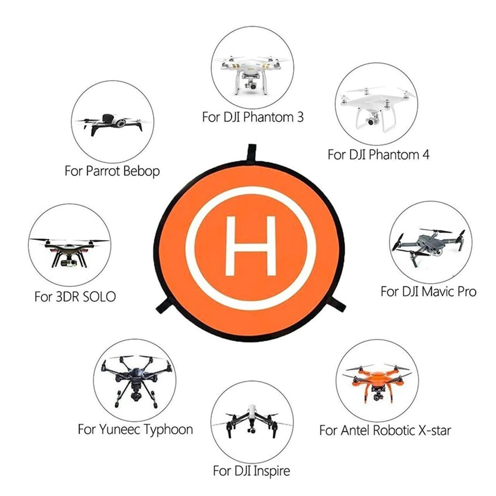 Składana podkładka do drona, 55 cm, wodoodporna, przenośna helipad RC z gwoździami i torbą do DJI do mini Spark Quadcopter