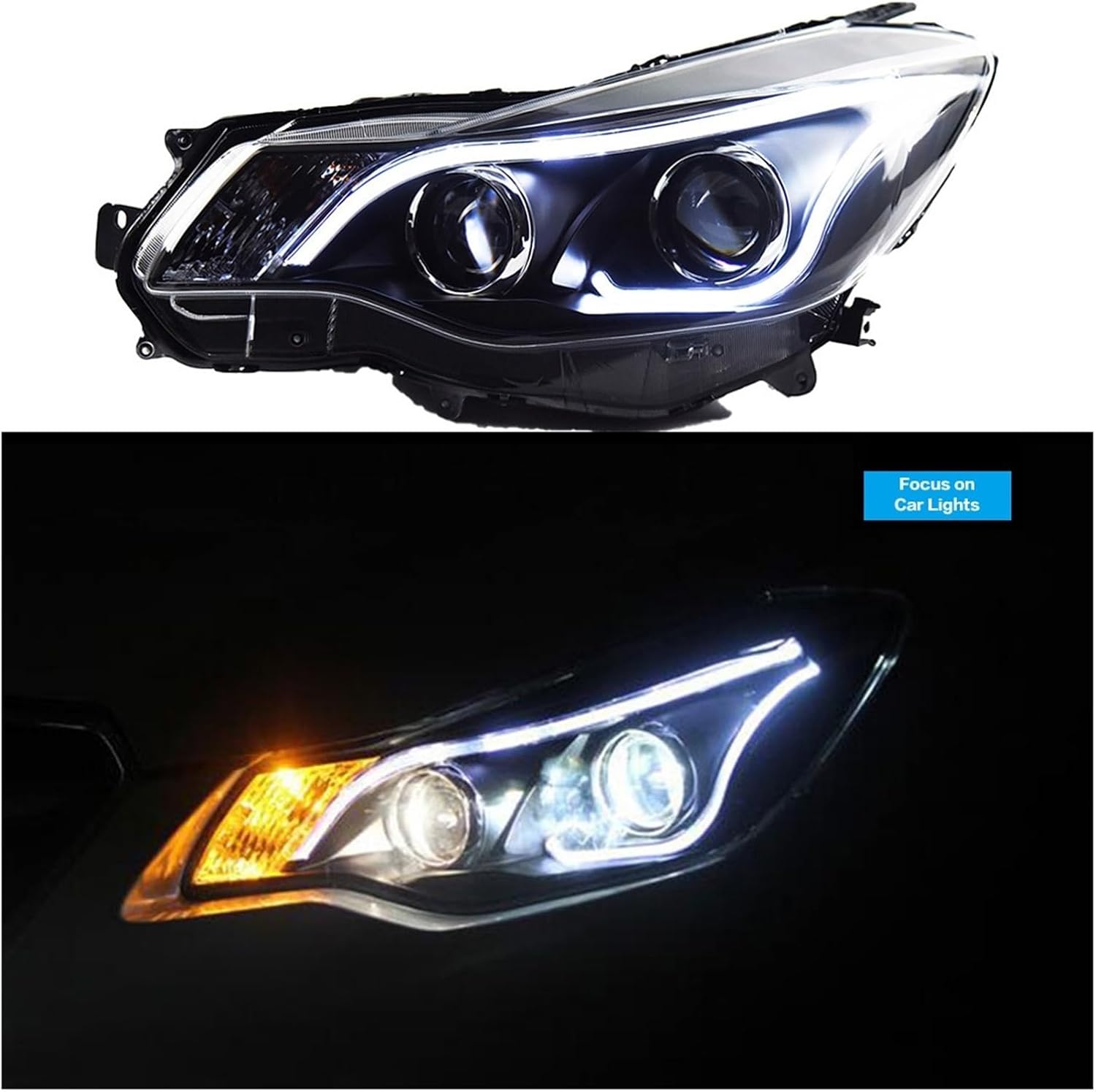 Car Front Headlight Compatible With Subaru XV 2011-2017 Fiesta LED HeadLamp Styling Dynamic Turn Signal Lens Automotive Accessories 2pcs(No bulb)