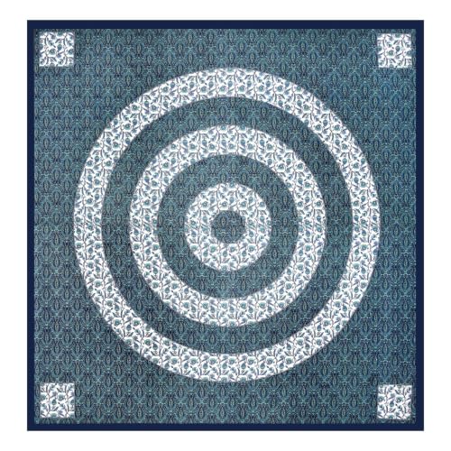 Image of 240 TC 100% Cotton Bedsheet for Double Bed King Size with 2 Pillow Covers | Breathable & Super Soft Rajasthani Sanganeri Jaipuri Printed Bed Sheet -108 * 108 Inches (Mandala Blues)