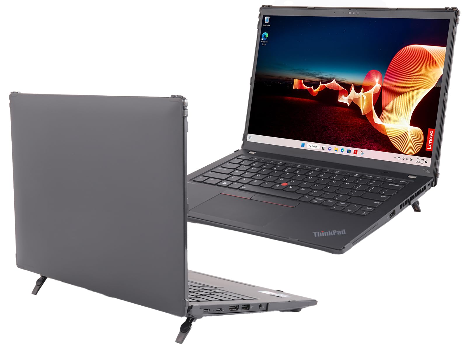 mCover Hard Case 14" Lenovo ThinkPad T14s Slim Gen 3/4 180° Hinge Black Polycarbonate