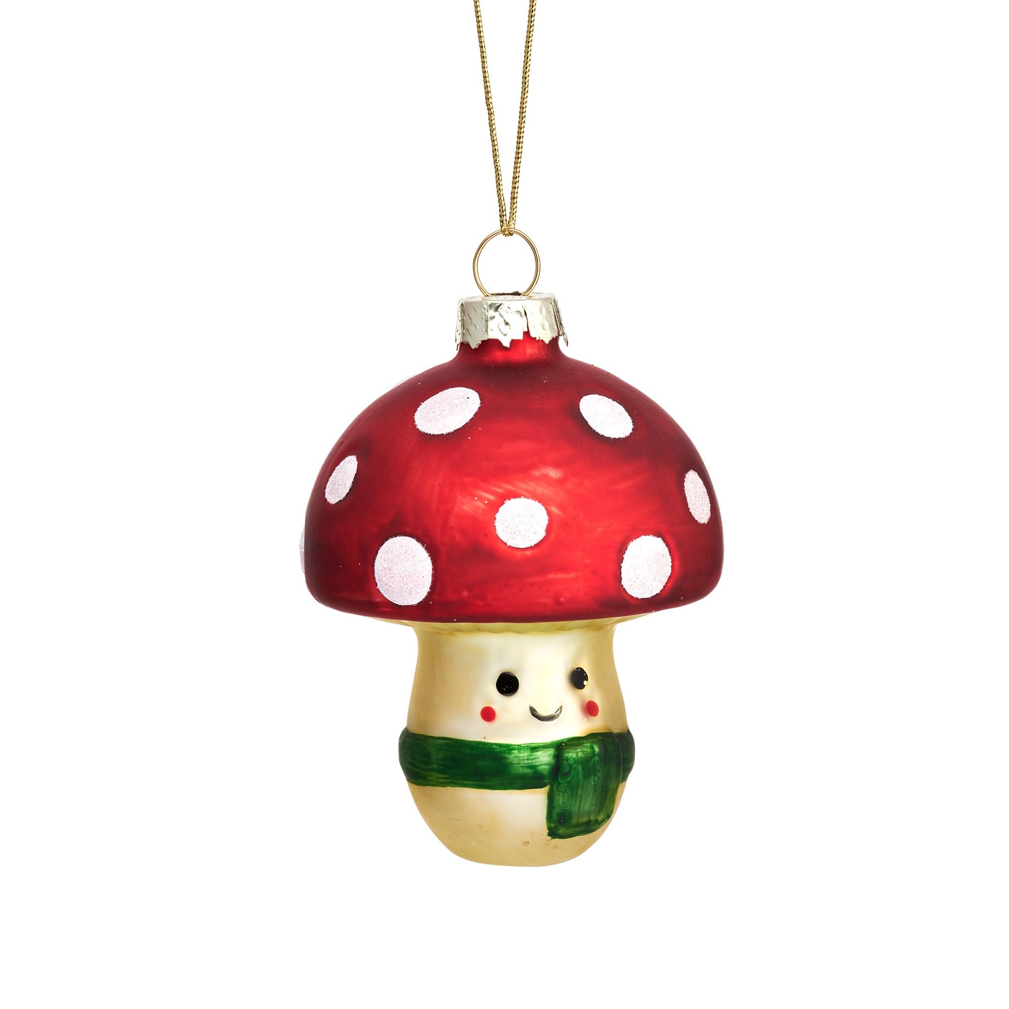 Sass & Belle Red Happy Mushroom Shaped Bauble