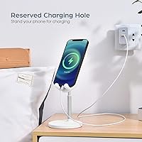 Vista 3 de OATSBASF Lindo soporte para teléfono celular, soporte ajustable para teléfono de conejo, para escritorio, soporte grueso compatible con iPhone