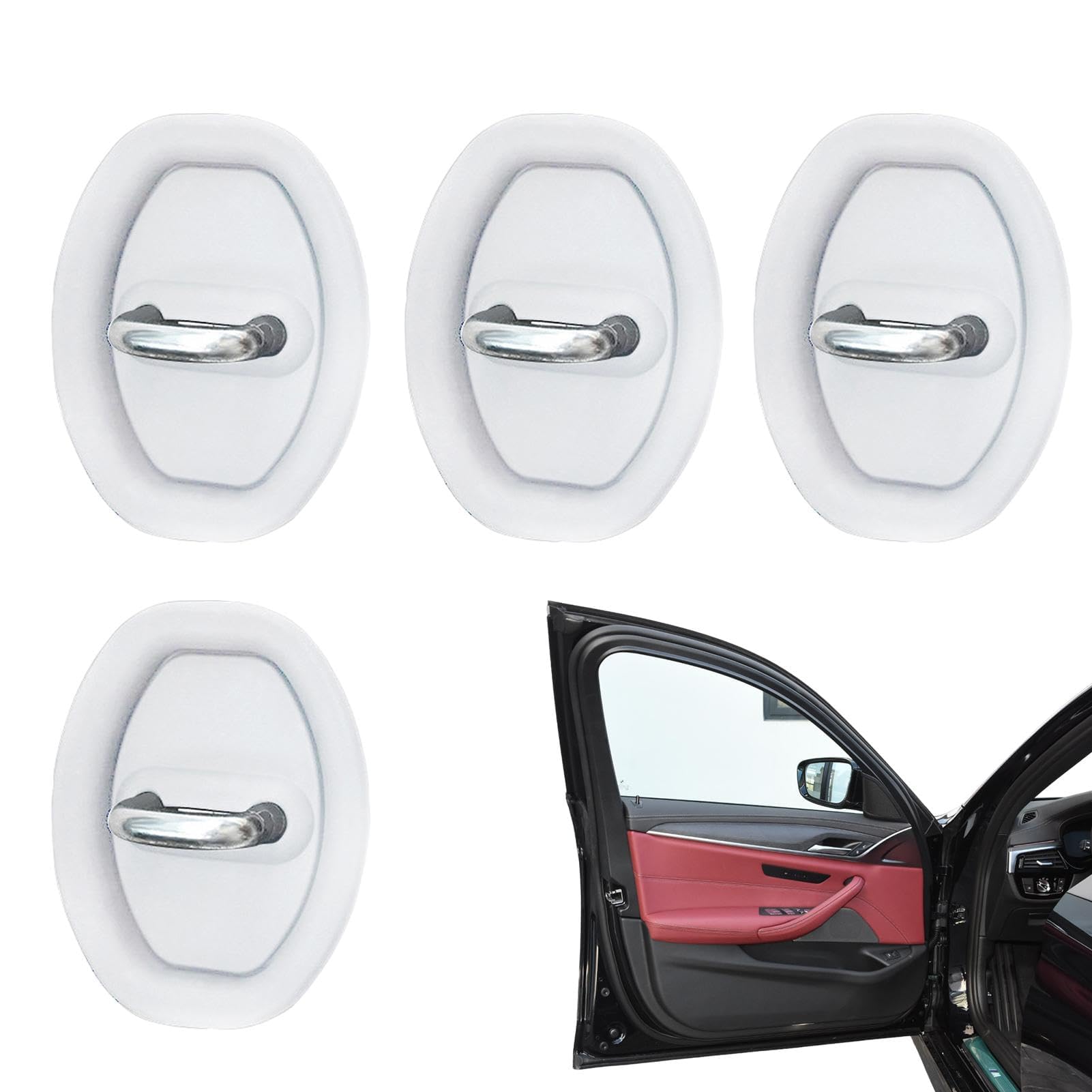 MLUQPEZUZ Car Door Lock Cover, for Mitsubishi Colt Z30 / Colt ClearTec 2004-2012 Car Door Latches Protector Cover Rustproof Shock Absorber Soundproof Waterproof Interior,B