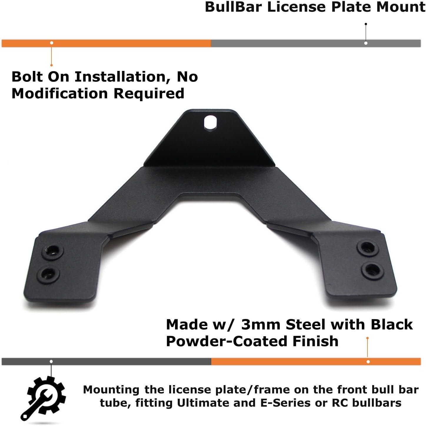 iJDMTOY V-Shape Bull Bar License Plate Relocator Relocation Mounting Bracket, Compatible with All Trucks SUVs