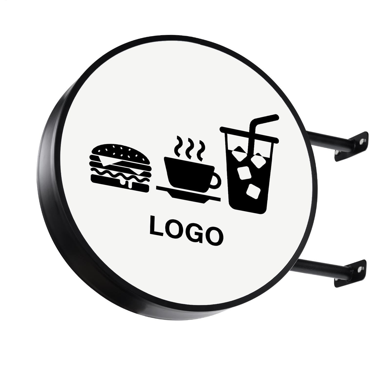 De Luz LED De Doble Cara Letrero De Logo Con Iluminación LED De Doble Cara | IP65 Resistente Al Agua 51 cm Cartel Publicitario Iluminado Para Bar Cafetería Restaurantes Hotel Salón Decoración