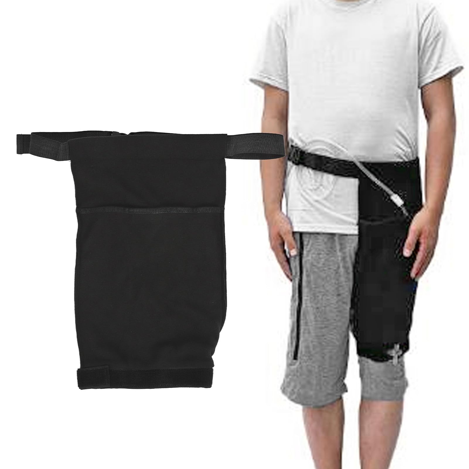 Soporte para Bolsa de Drenaje de Orina, Soporte para Bolsa de Pierna con Catéter con Correa Elástica, Estable, Movimiento Libre, Dispositivo De Estabilización De Tubo De Drenaje Urinario Respetuoso