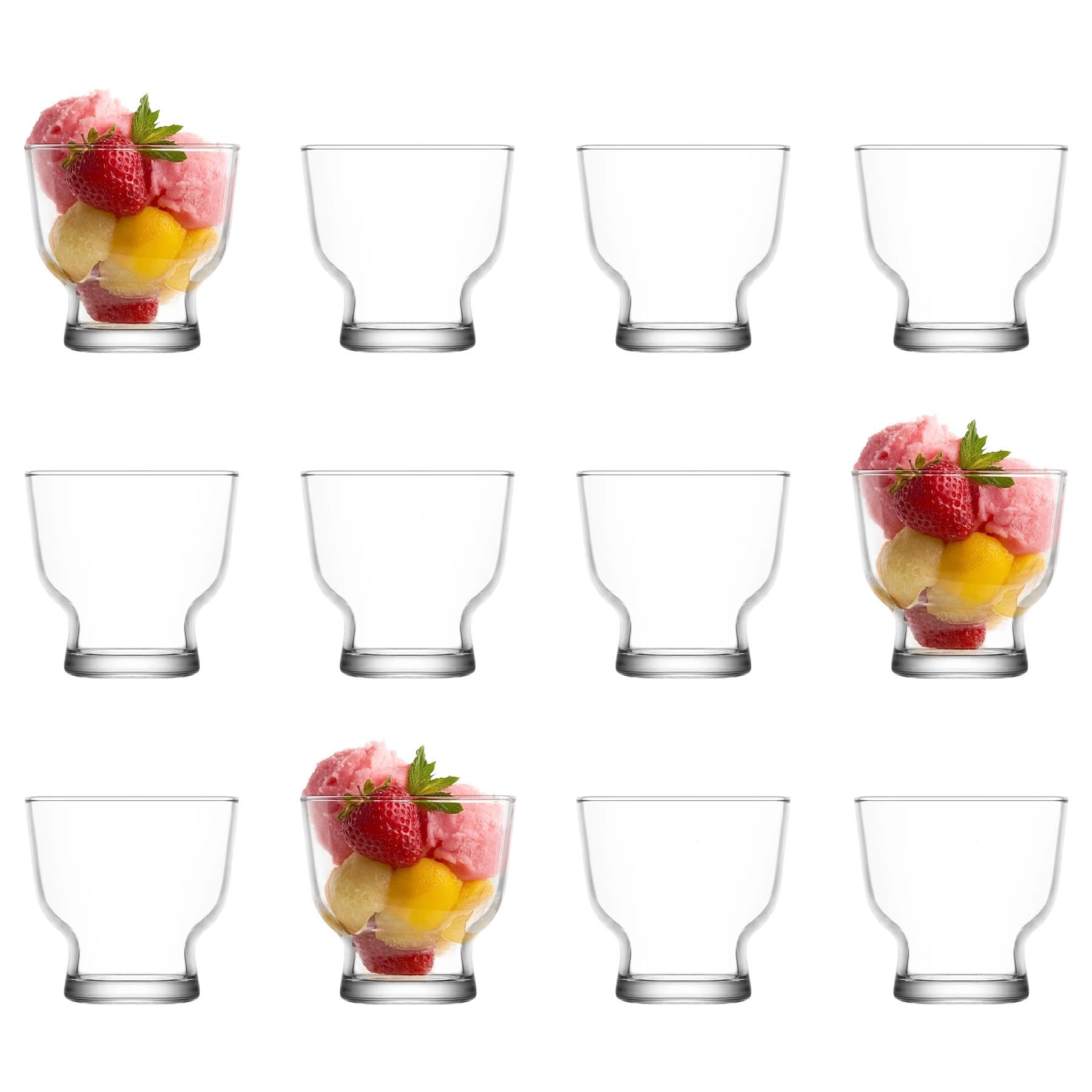 Lav Transparent 12X 240Ml Petit Glass Ice Cream Bowls - Small Mini Kitchen Fruit Salad Sundae Trifle Dessert Cocktail Pudding Serving Cup Dishes Set