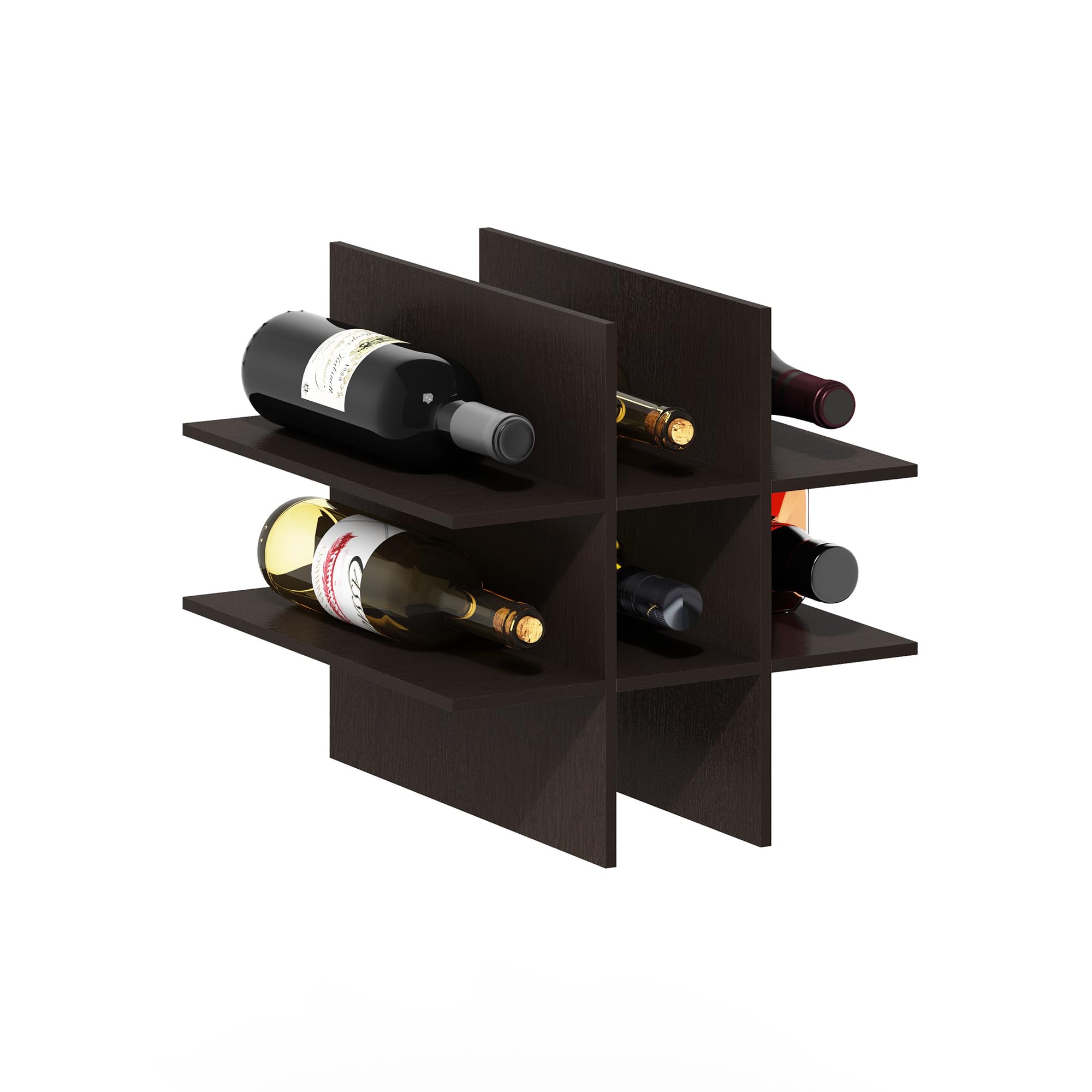 Furinno CUBICLE Inserto Per Cubo, Organizzatore A 9 Scomparti, Compatibile Con Cubi Extra Spessi, Per Organizzazione E Contenimento, Rovere Scuro (Non Adatto Alle Scaffalature IKEA Kallax)