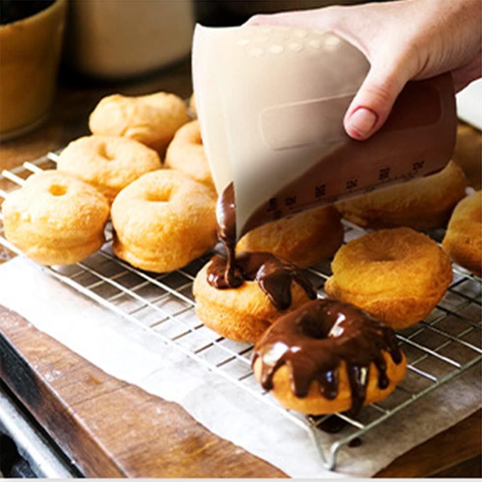 Miniatura 4 de Taza medidora de silicona para cocinar Taza de medición flexible de silicona para mantequilla, chocolate, agua, 12 taza y 1 taza y 2 tazas