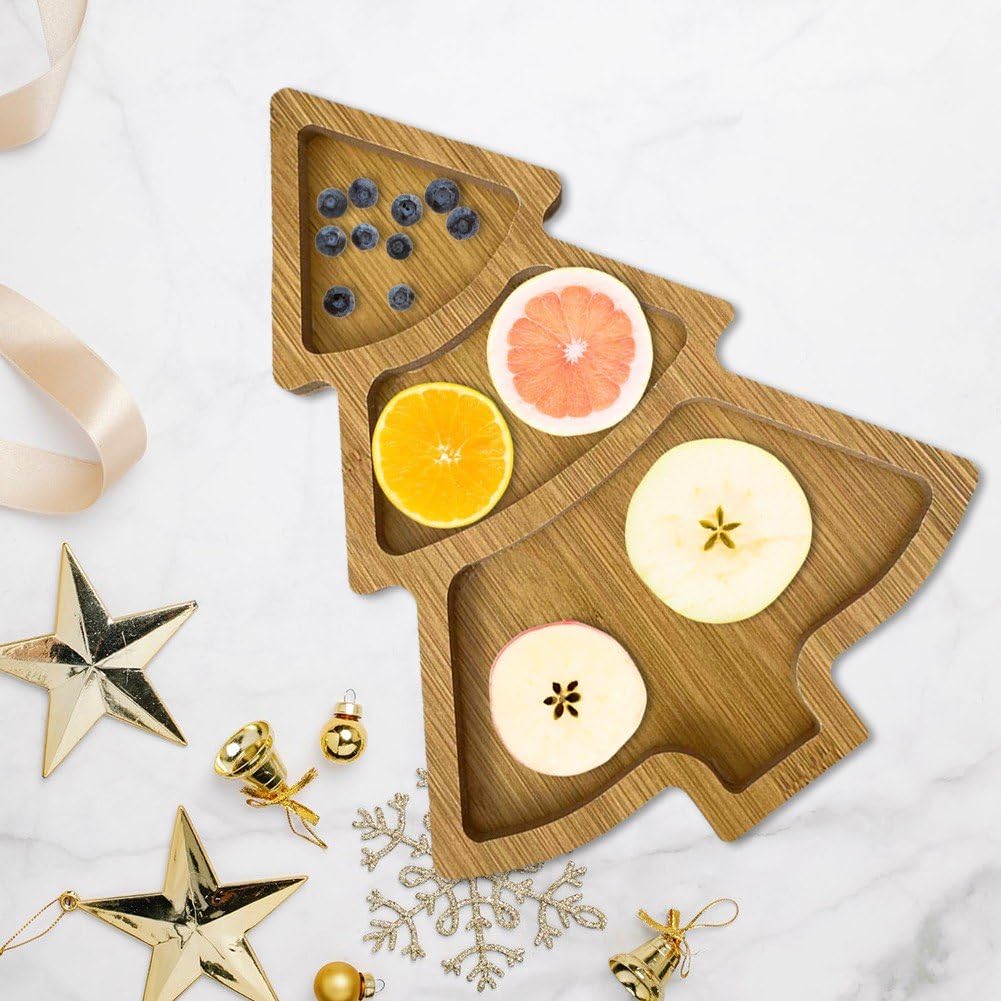 Bandeja De Madera para Aperitivos con Forma De Árbol De Navidad, Bandeja para Servir Sushi, Tabla De Charcutería De Queso, Plato De Sashimi, Aperitivos, Postre, Plato De Dulces