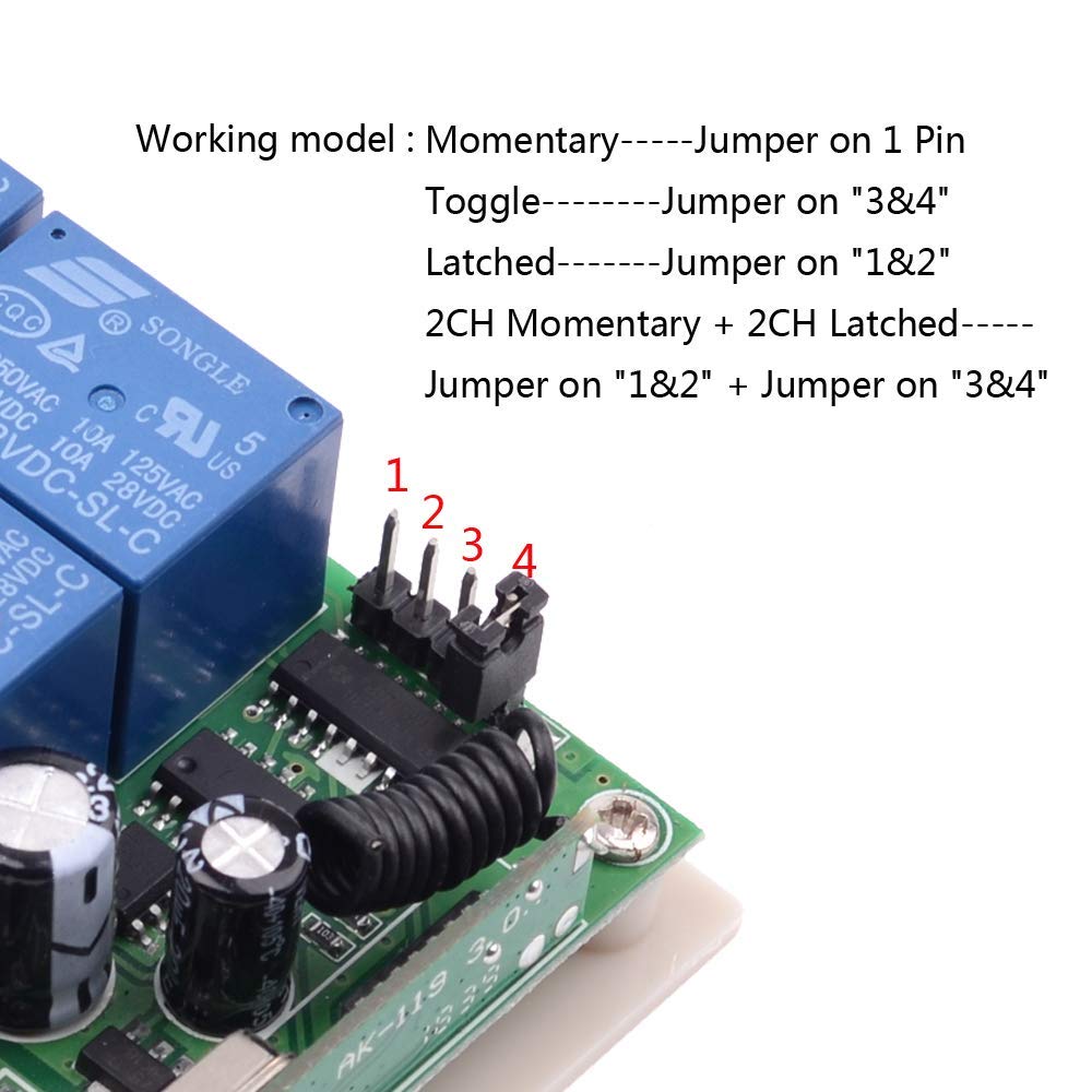 Wireless 433mhz Remote Control Switch DC12V 10A 1