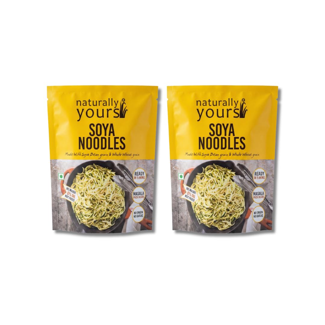 Naturally Yours, Soya Noodles, includes Tastemaker, No Maida, Preservative Free, Non-Fried, Vegan, 180g Each/Net Weight 360g (Pack of 2)-image-24