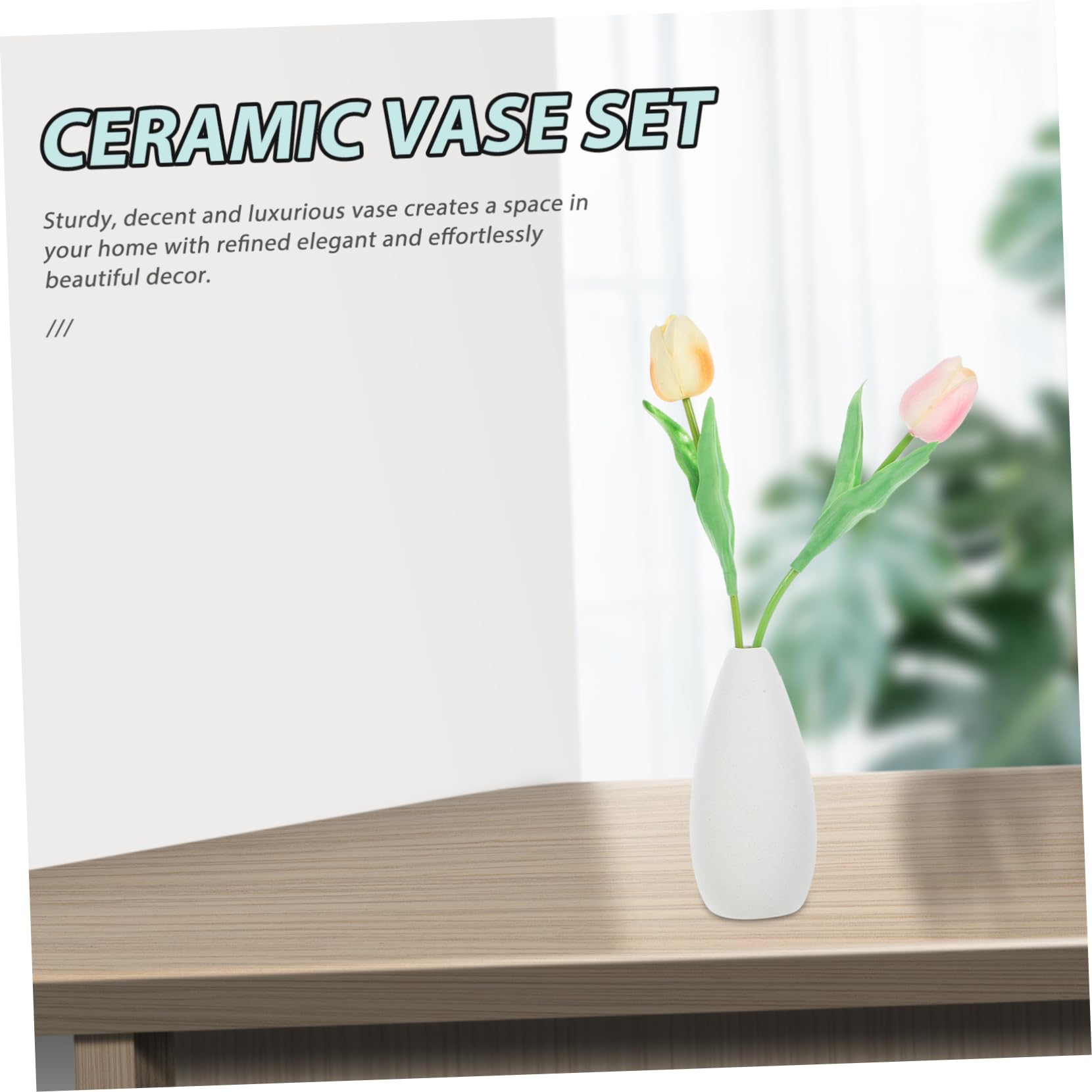 PRETYZOOM 4pezzi Vasi in Ceramica Per Fiori Vaso Decorativo Per Composizioni Floreali Secche Vaso Da Tavolo Per Pranzo Per Libreria